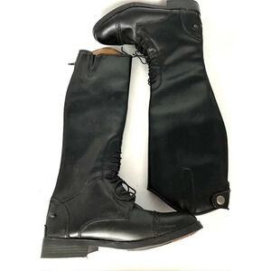 Equistar Womens Equestrian Boots Sz 7C Black Field Tall Riding Synthetic